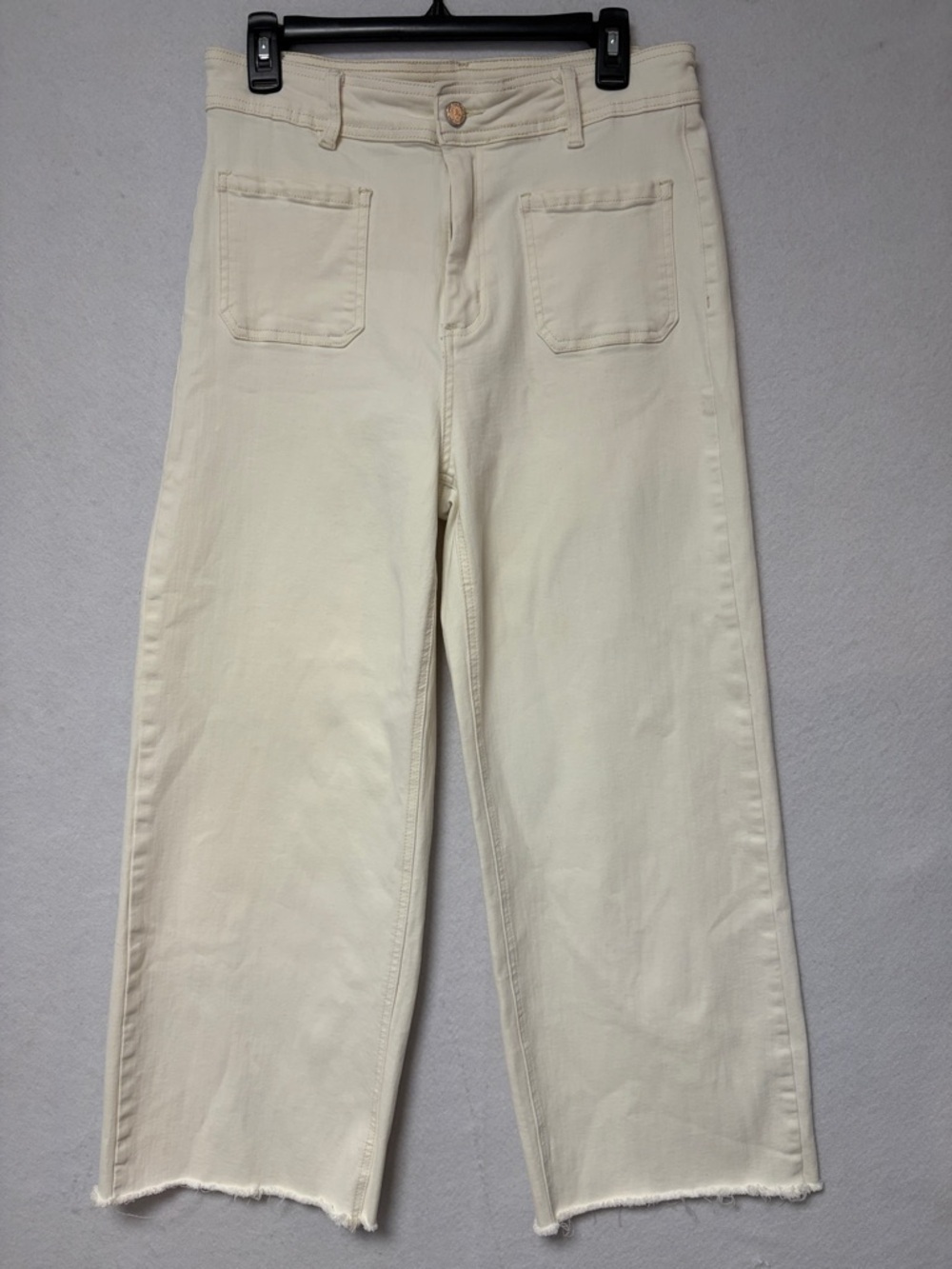 OAT NEW YORK jeans wide leg high waist stretch denim raw hem
Size 12/31